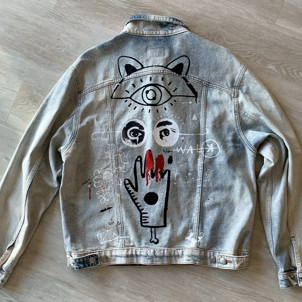 ⚫️ ZARA PREMIUM DENIM GRAFFITI JACKET​ - Picture 6 of 9